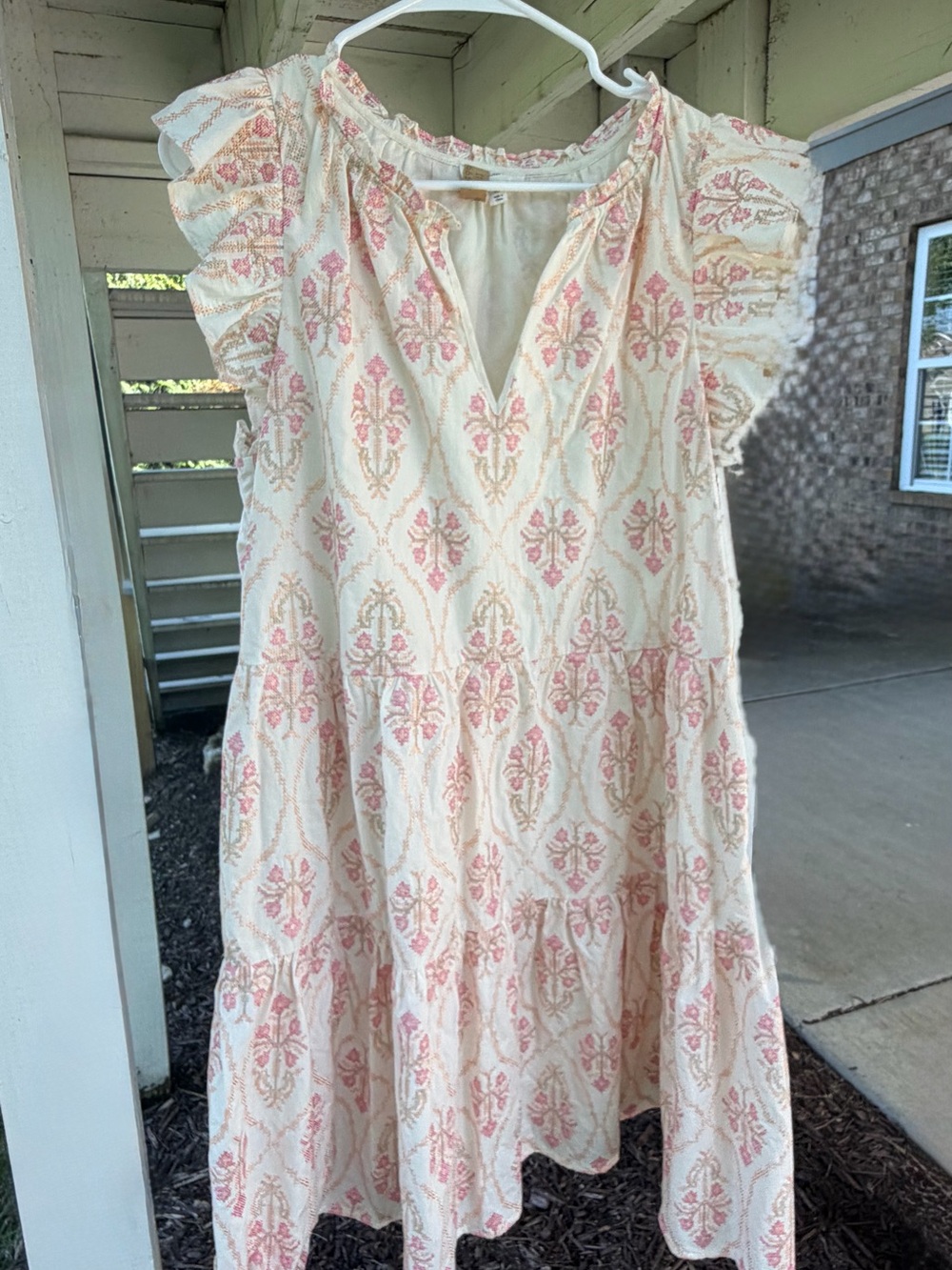 A Loves A floral tiered ruffle sleeves knee length dress. - Picture 3 of 5